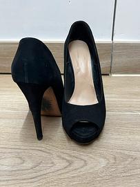 tacchi alti open toe neri