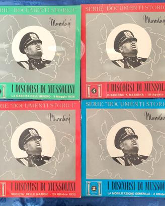 4 dischi Discorsi Mussolini Fascismo WWII