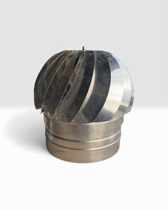 Comignolo girevole eolico in acciaio inox,