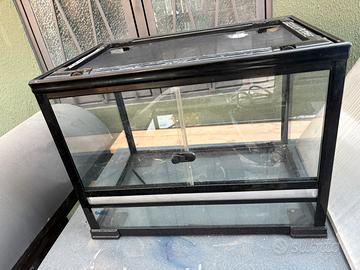 Terraio in vetro per rettili e anfibi 60x45x40 cm