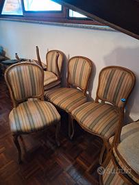7 Sedie Antiche Vintage in Legno Massello