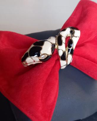 anello serpente bicolore in argento 925 dorato 18k