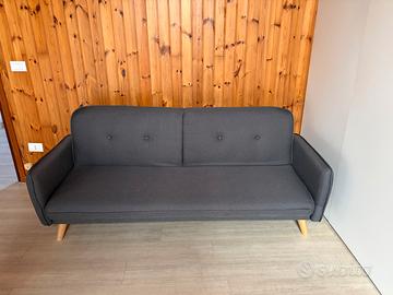 Divano letto Tessuto Grigio Rovere  salotto stoffa
