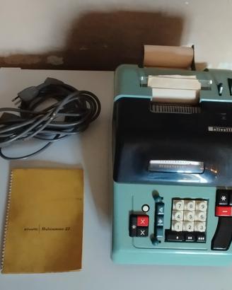 Calcolatrice Vintage Olivetti Multisumma22+Manuale