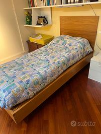 letto singolo completo di materasso tempur