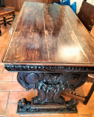 Scrivania antica legno massello tavolo 