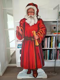 Grande Babbo Natale legno dipinto a mano