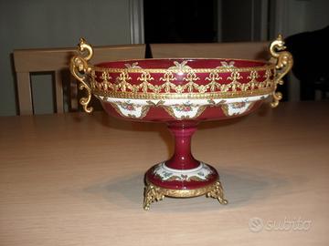 Centrotavola Limoges dipinto a mano in porcellana