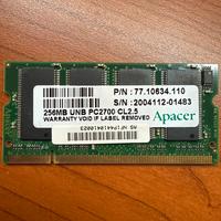 Ram  Apacer 256MB UNB PC2700. CL2.5