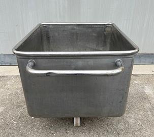 Vasca - contenitore in acciaio inox con ruote