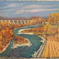 Umberto Lattanzi quadro dipinto olio ponte Cuneo