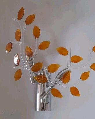Applique in vetro e metallo foglie Ideal Lux