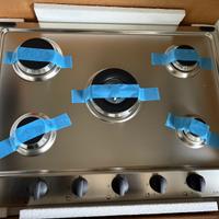 Piano cottura gas 5 fuochi acciao inox nuovo