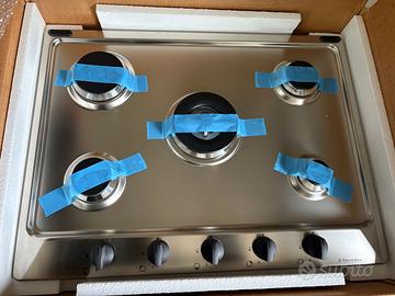 Piano cottura gas 5 fuochi acciao inox nuovo