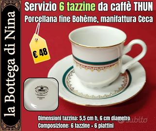 6 tazzine da caffè THUN Porcellana fine Bohème