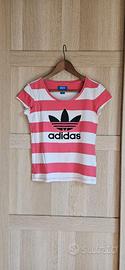 T-shirt Adidas 40 righe rosa cotone