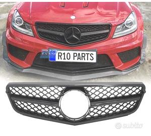 GRIGLIA MERCEDES W204 11-14 LOOK AMG C63 NERO LUCI