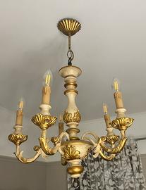 Lampadario classico in stile antico 5 luci dorato