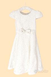 Abito da Cerimonia Pizzo Bianco Bambina