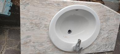 lavabo con piano in marmo 