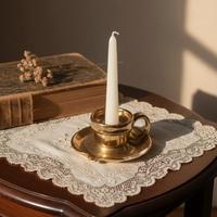 Raro portacandele vintage in ottone dorato