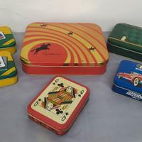 SCATOLE METALLO "MODIANO"-SCACCHI POKER MERCANTE-