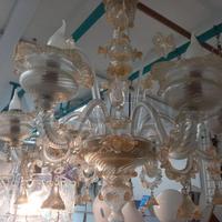 LAMPADARIO MURANO 6 BRACCIA DORATO