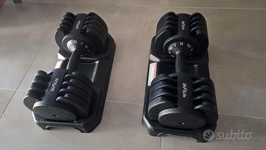 Set di 2 manubri regolabili da 3 a 25 kg l'uno