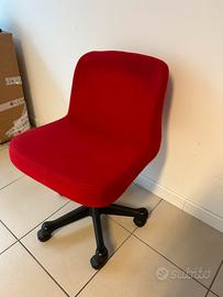2 Sedie girevoli rosse