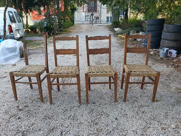 4 sedie vintage da ripristinare 