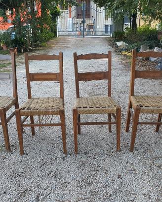 4 sedie vintage da ripristinare 