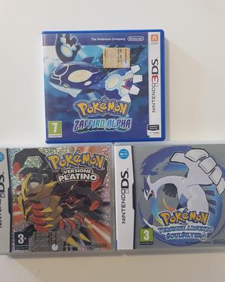 Lotto 3 giochi Pokemon Originali Nintendo DS & 3DS