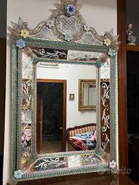 Specchio veneziano in vetro di Murano