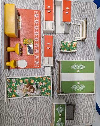 set arredamento casa bambole vintage