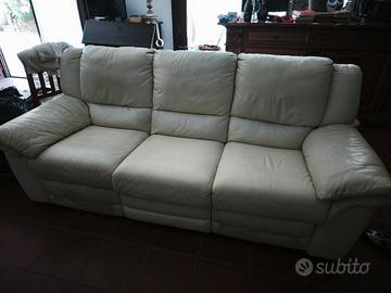 DIVANO 3 posti in pelle colori panna