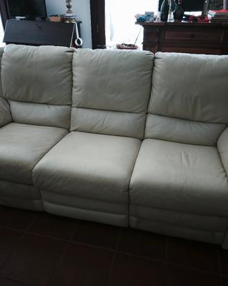 DIVANO 3 posti in pelle colori panna