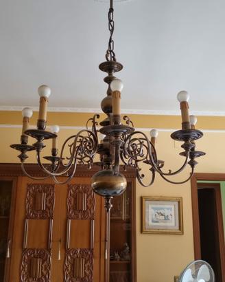 lampadario in ottone