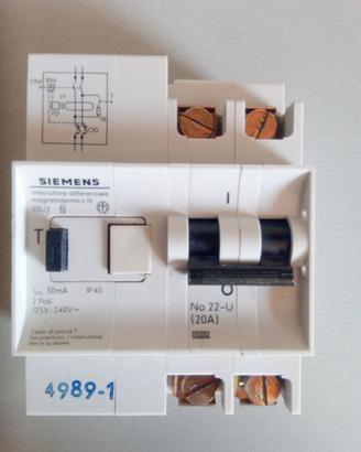 Interruttore Magnetotermico differenziale Siemens