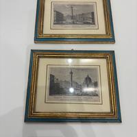 Coppia stampe antiche con cornice