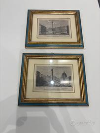 Coppia stampe antiche con cornice