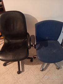 2 poltrone per ufficio e 2 sedie 