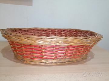 cesto ovale  intrecciato di vimini  52x40 cm