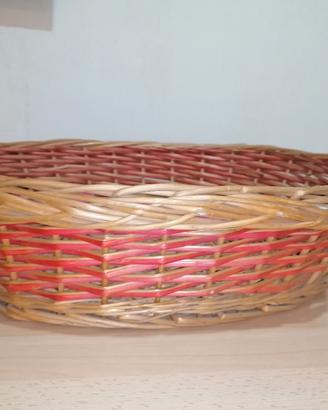 cesto ovale  intrecciato di vimini  52x40 cm