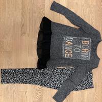 Completo bambina taglia 12/14 leopardato grigio