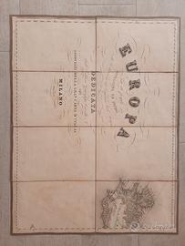 Carta geografica antica d'Europa 1852