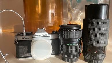 Pentax K1000 con 2 zoom funzionante!