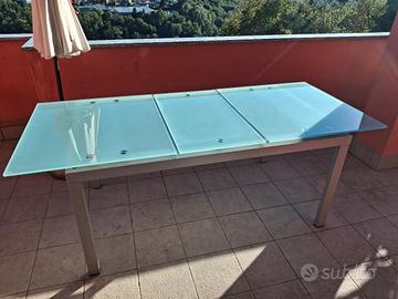 tavolo in vetro da interni allungabile