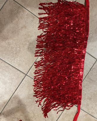 Gonna rossa con paillettes