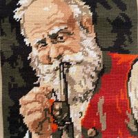 Arazzo mezzo punto Nonno che fuma la Pipa 30x22