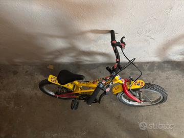 Bicicletta bambino 16” gialla e rossa
